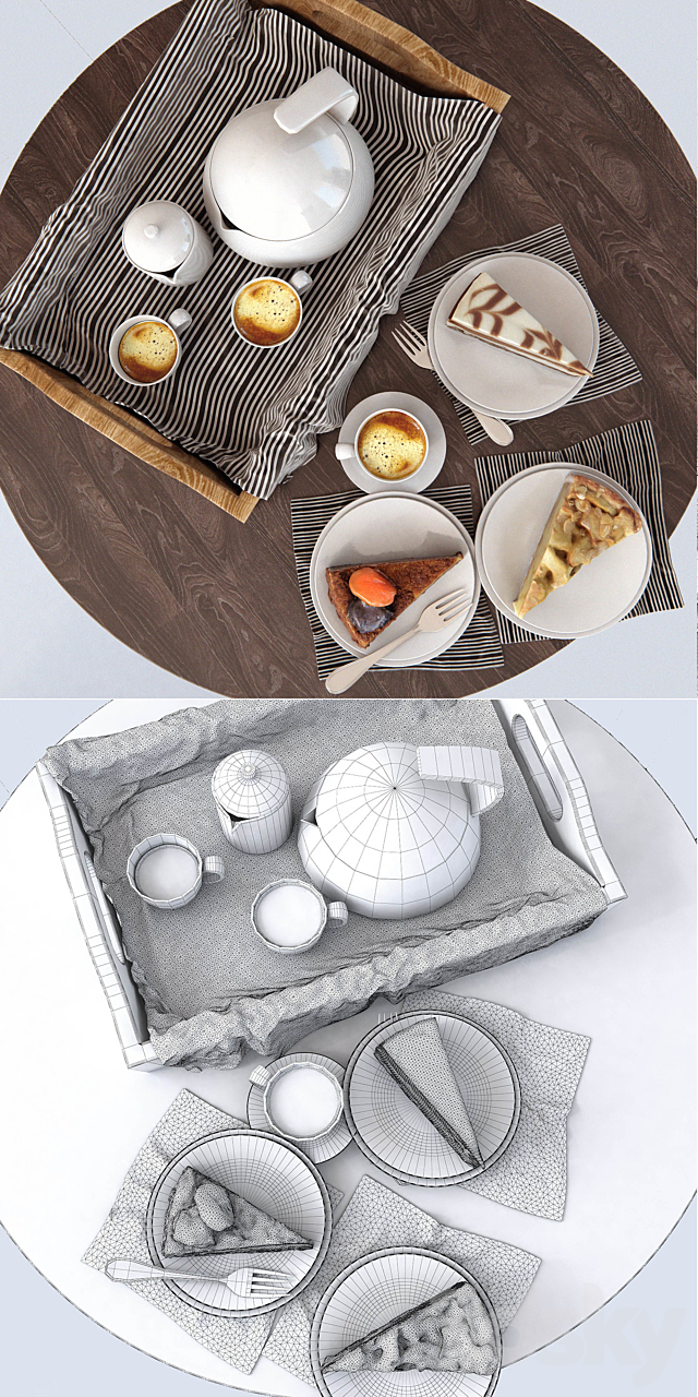 Coffee with cake 3DSMax File - thumbnail 3