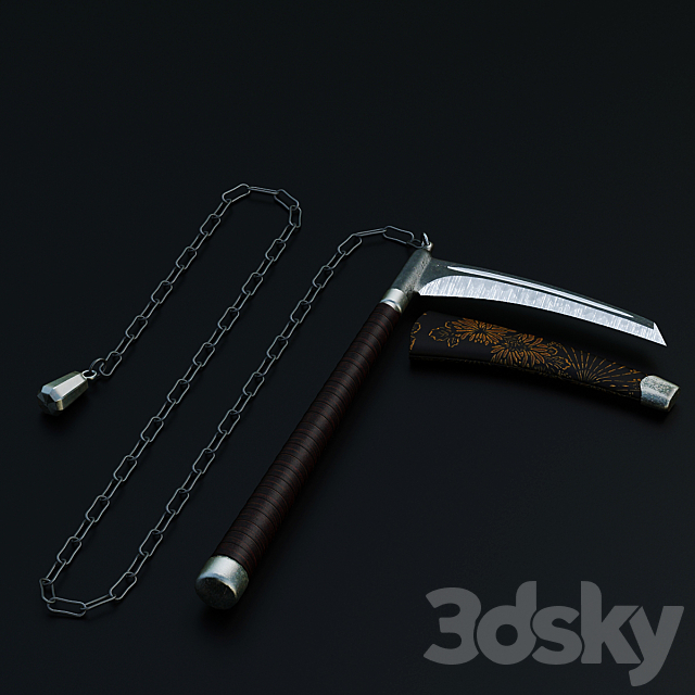 Japanese traditional weapons 3d