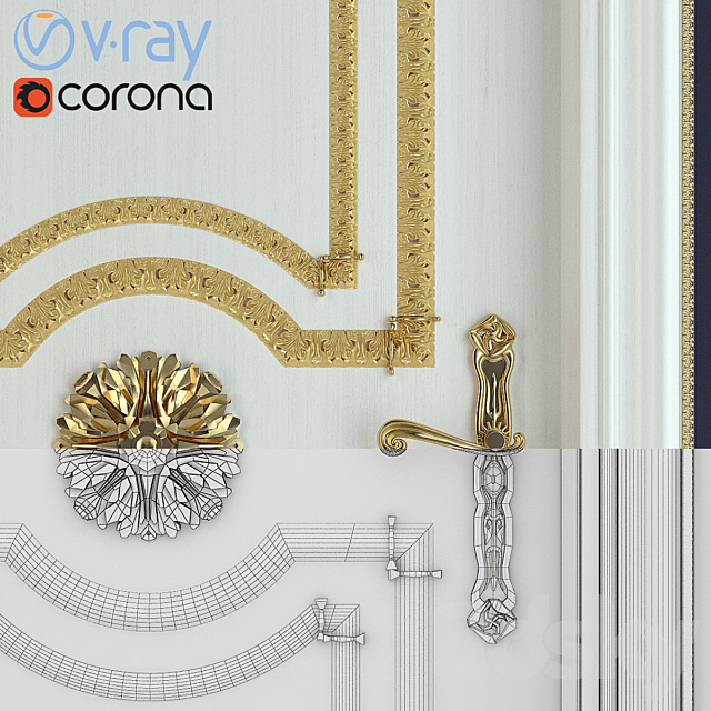 The door FLAVIA FL04DP Avorio 3d
