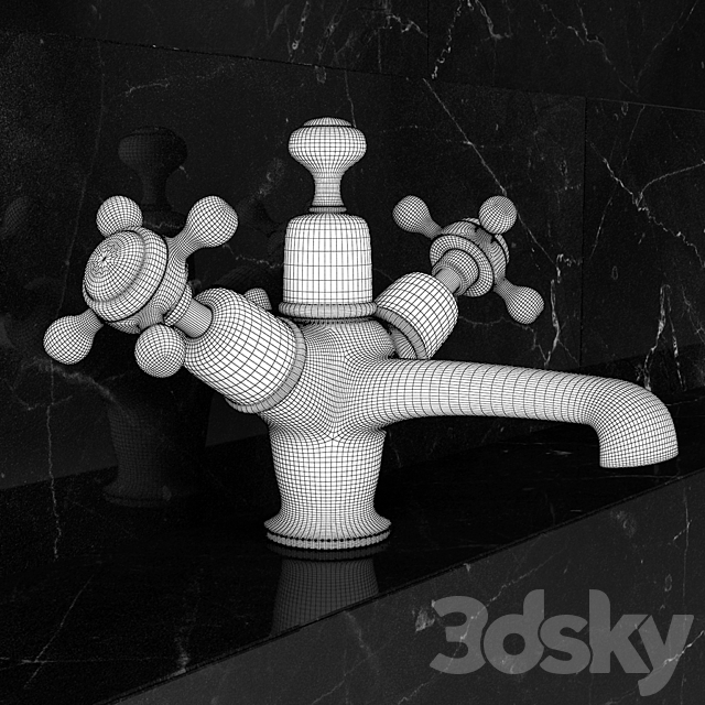 Burlington Basin & Bidet Taps with Four Types of Handles 3d