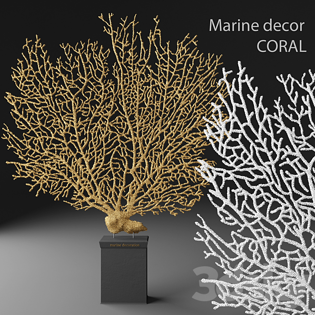 Marine decor CORAL. coral. luxury. gold. decor. figurine. luxury. marine 3DSMax File - thumbnail 1