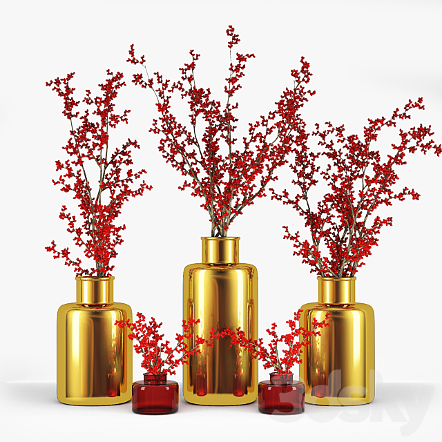 Branches with Berries in a Vase 3DSMax File - thumbnail 1