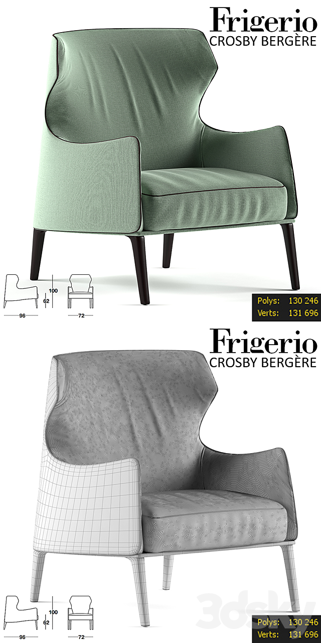 Crosby bergere by Frigerio 3DSMax File - thumbnail 2