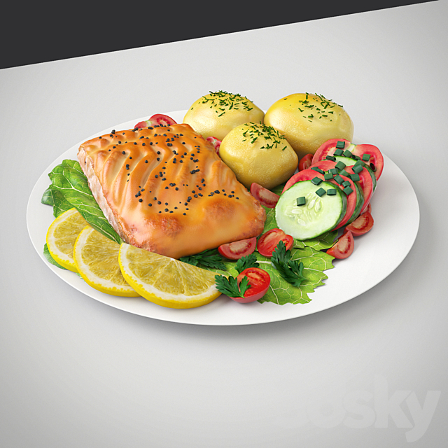 Fish with Vegetables 3DModel