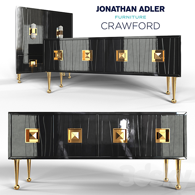 Crawford console & cabinet by Jonathan Adler 3DSMax File - thumbnail 1