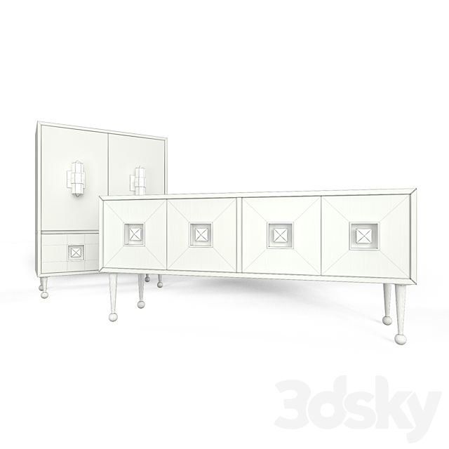 Crawford console & cabinet by Jonathan Adler 3DSMax File - thumbnail 3