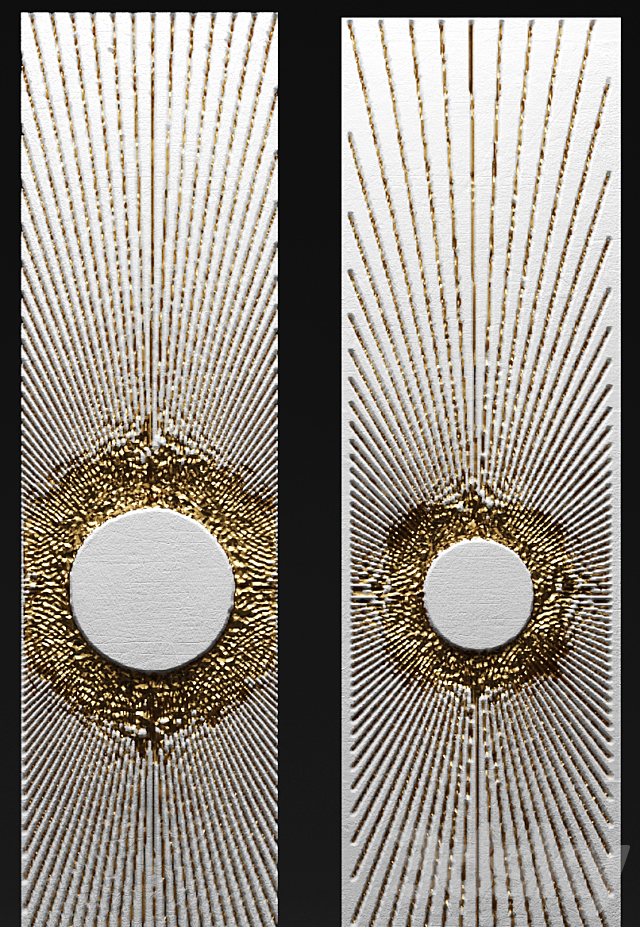 Decor for wall. Panel. 3D. picture. white. gold. luxury decor. wall decor 3DSMax File - thumbnail 2