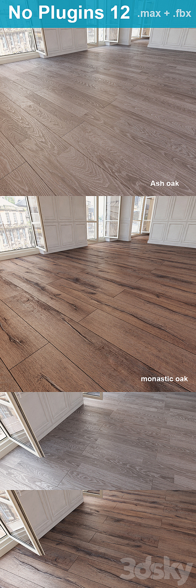 Parquet 12 (2 species. without the use of plug-ins) 3d