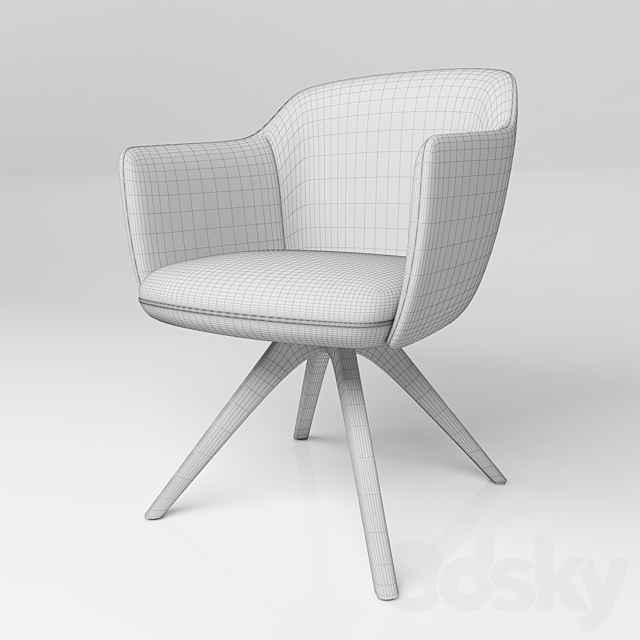 Chair Rolf Benz 640 3DSMax File - thumbnail 3