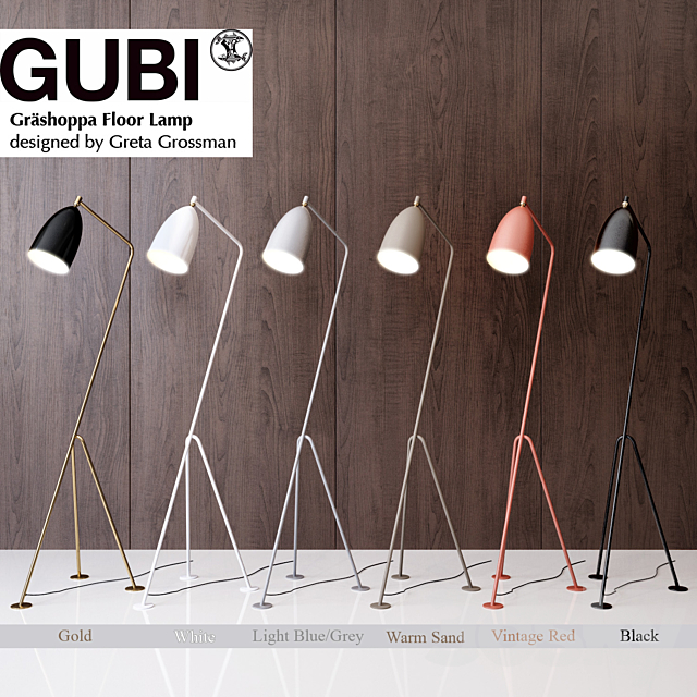 Grossman Gräshoppa floor lamp Gubi Design 3d