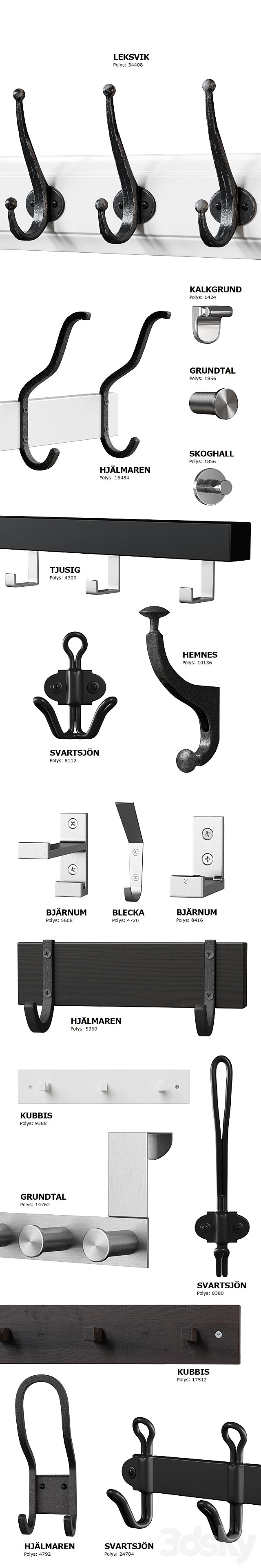 IKEA hooks and hangers 3DSMax File - thumbnail 2