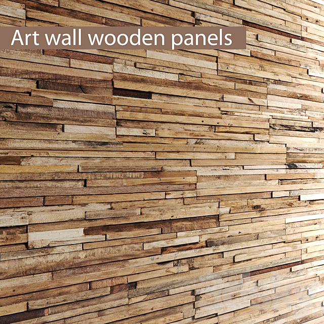 ART wall of boards. panel from boards. wooden decor. boards. wooden wall. panel. slats 3DSMax File - thumbnail 1