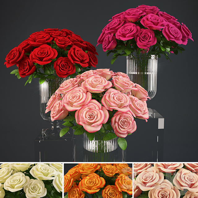 Bouquet of roses in a vase Ralph Lauren 3DSMax File - thumbnail 1