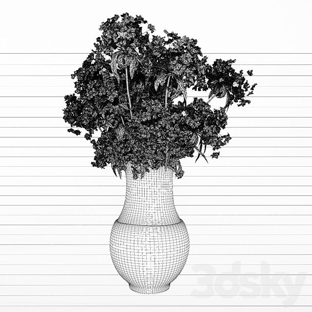Vase with flowers 3DSMax File - thumbnail 3