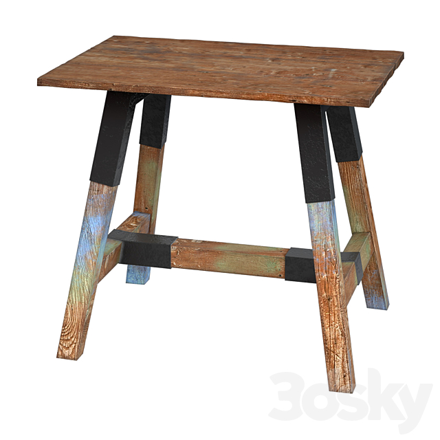 Dining table with teak array Look 180 3d