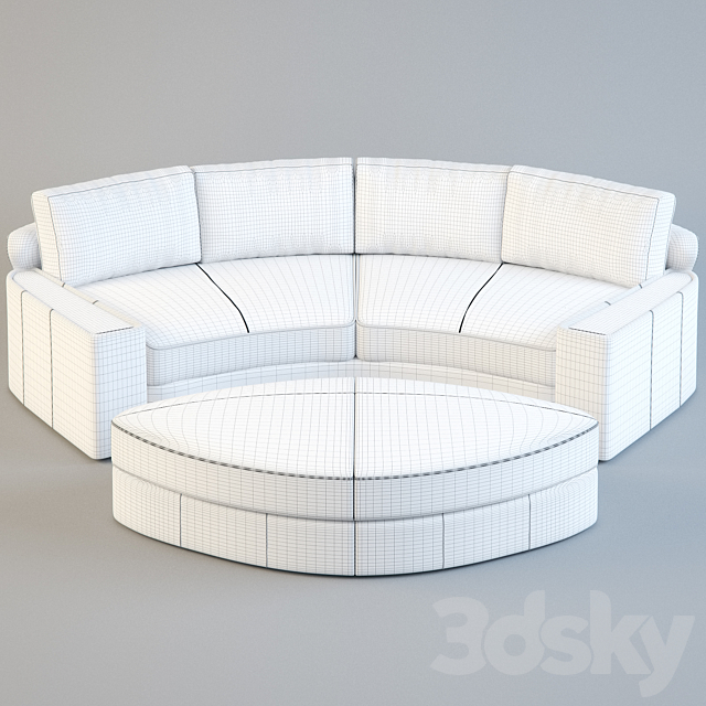 The semi-circular sofa PD-01 3DSMax File - thumbnail 2