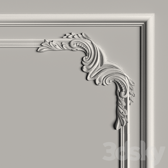 Decorative mirror №9 3DS Max Model - thumbnail 2