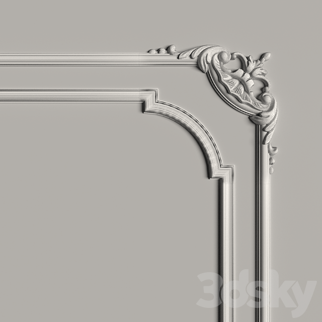 Decorative mirror №10 3DS Max Model - thumbnail 2