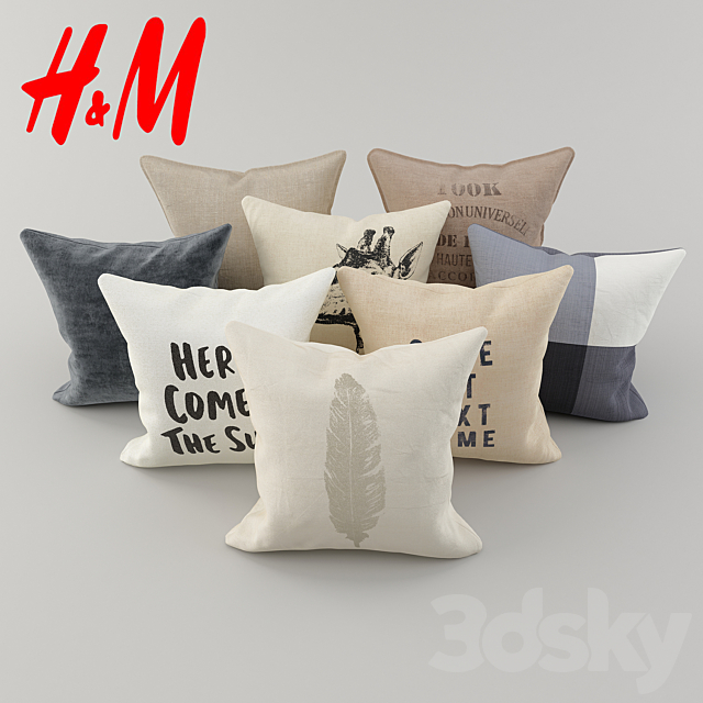 Cushions from H & M Set 4 3DSMax File - thumbnail 1