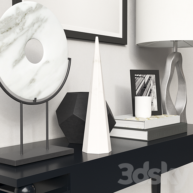 Decorative set for the console | Decor set console 3DS Max Model - thumbnail 3