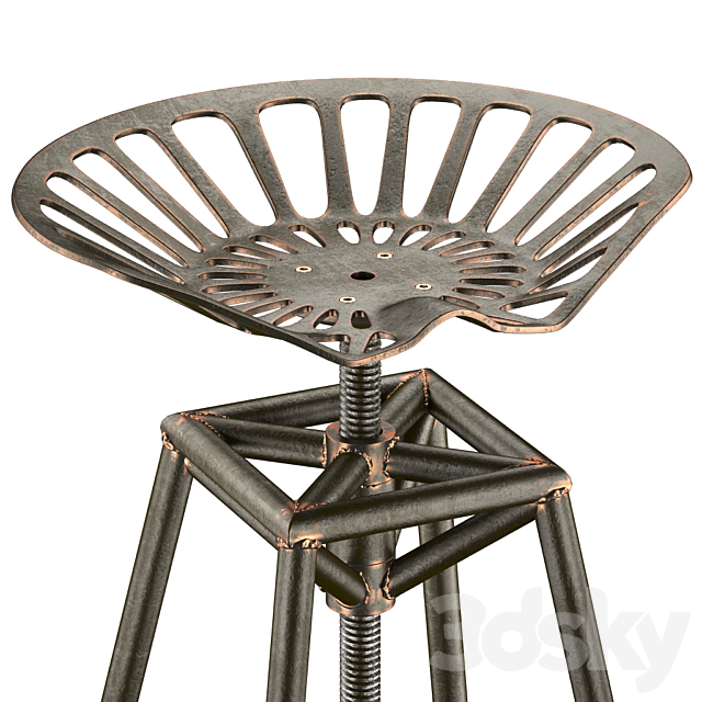 Charlie Industrial Metal Design stool 3DSMax File - thumbnail 2