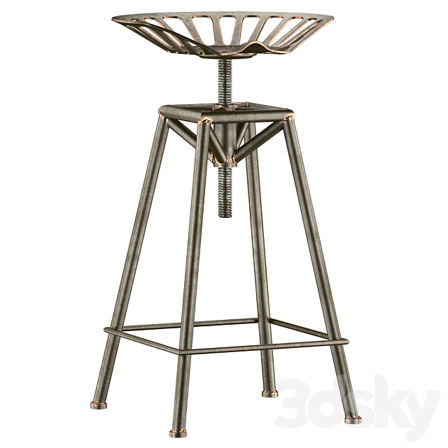Charlie Industrial Metal Design stool 3DSMax File - thumbnail 3