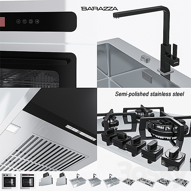 BARAZZA COLLECTIONS UNIQUE (Semi-polished stainless steel) 3DSMax File - thumbnail 1