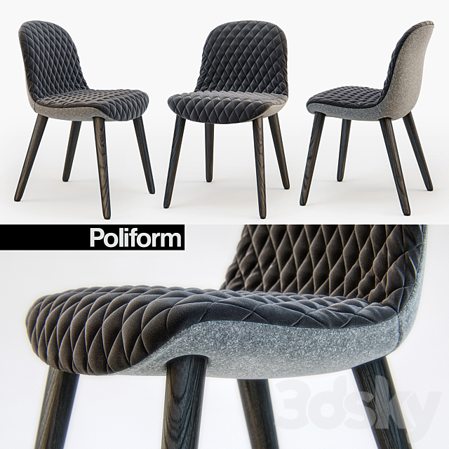 Poliform MAD Dining chair 3DSMax File - thumbnail 1