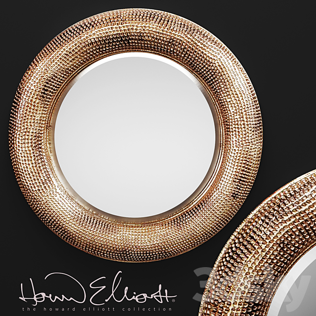 Raymus Mirror by Howard Elliott. copper decor. round. disc. metal. decorative. wall decor. luxury. mirror 3DSMax File - thumbnail 1