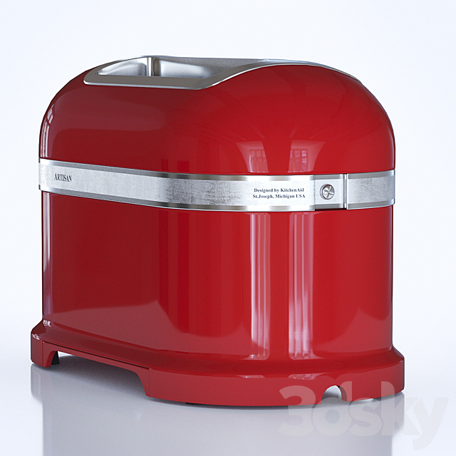 Toaster KitchenAid Artisan 5KMT2204EMS red 3DSMax File - thumbnail 3