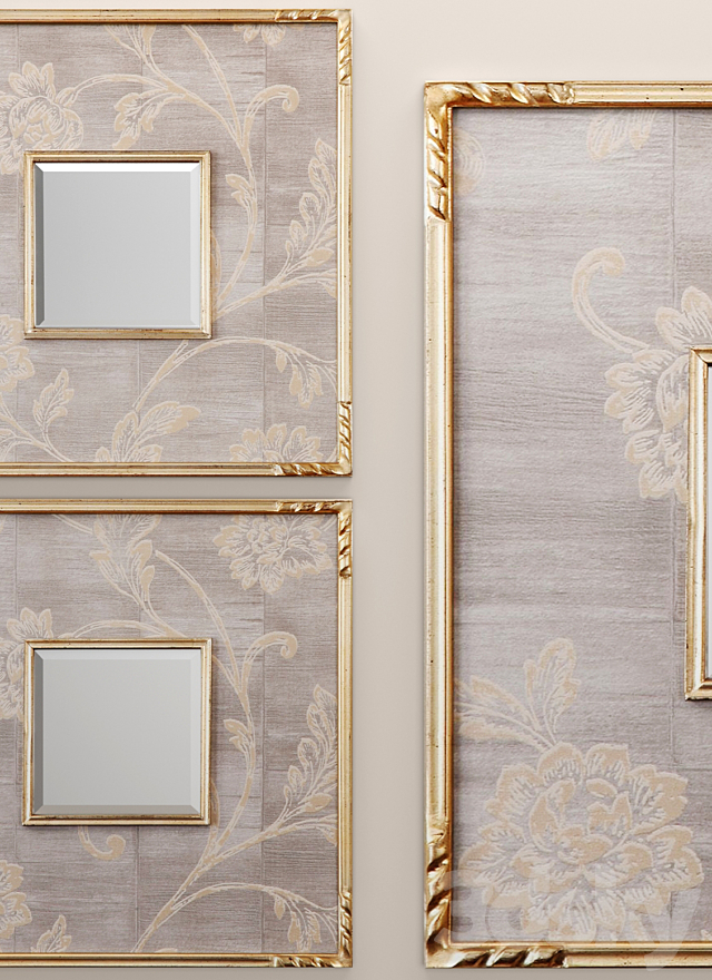 Evelyn Square Mirror. luxury. golden. decorative. frame. Uttermost. wall decor. decorative. interior. mirror 3DSMax File - thumbnail 2