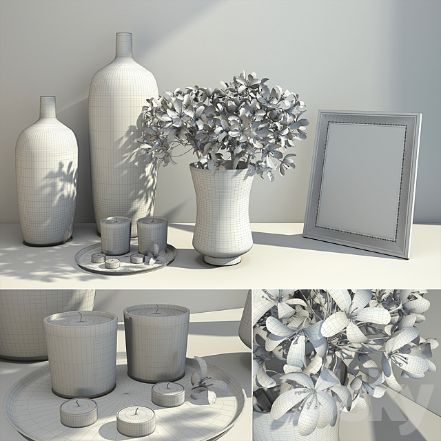 Decorative set of Bouquet 3d