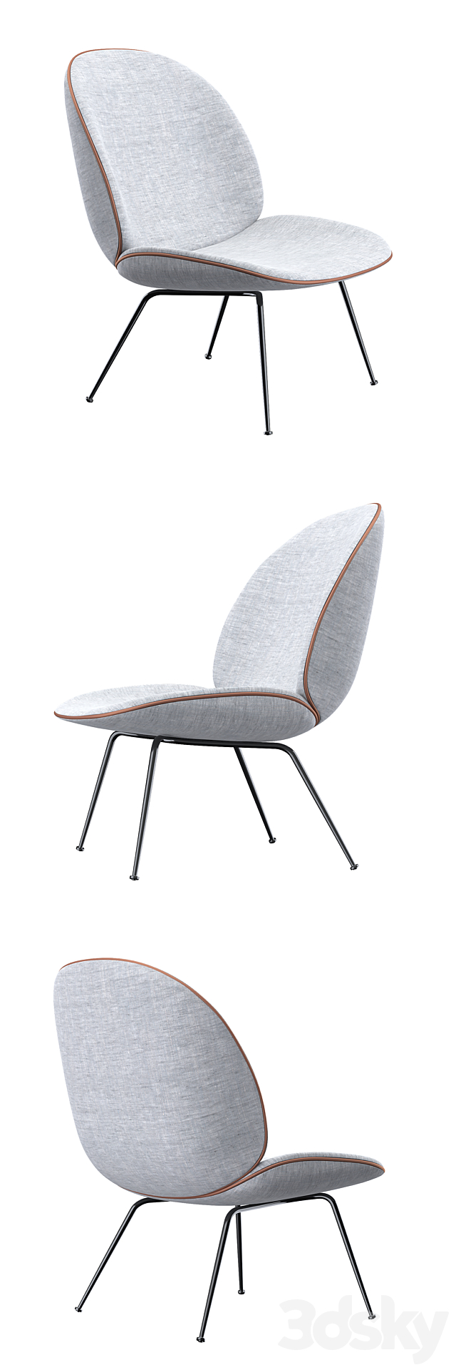 Gubi Beetle Lounge Chair 3d