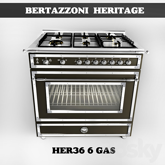 Bertazzoni Heritage HER36_6_GAS NE 3DSMax File - thumbnail 1