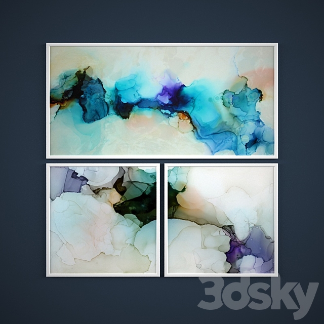 The collection of abstract paintings “Aqua” 3DSMax File - thumbnail 2