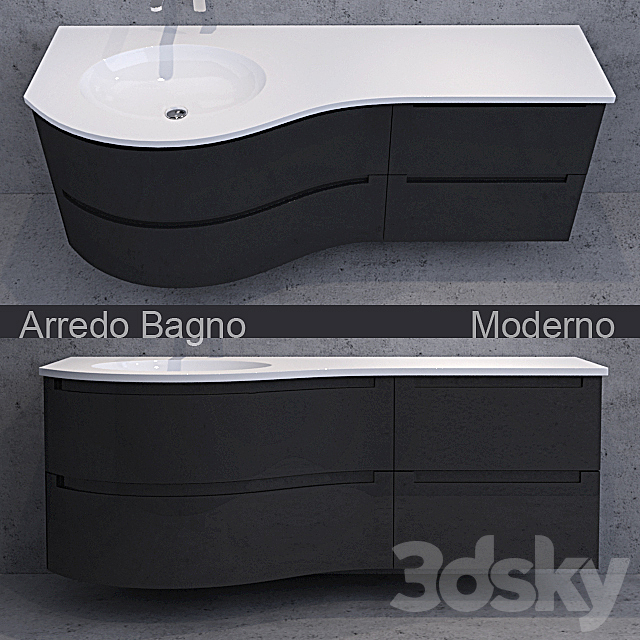 Vanity washbasin Arredo Bagno Moderno 3DSMax File - thumbnail 1