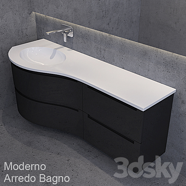 Vanity washbasin Arredo Bagno Moderno 3DSMax File - thumbnail 2