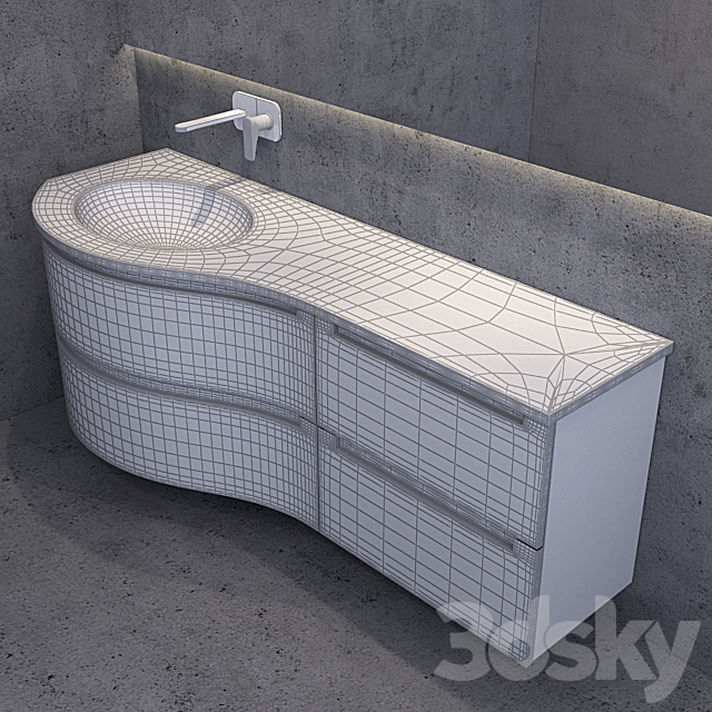 Vanity washbasin Arredo Bagno Moderno 3DSMax File - thumbnail 3