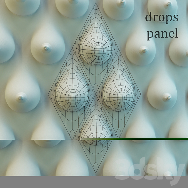 Decorative panel Drops 3DSMax File - thumbnail 2