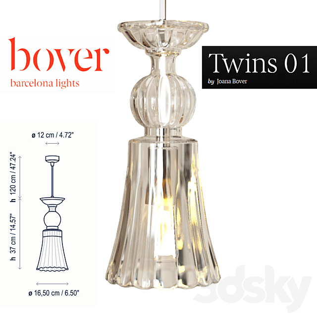 Hanging lamp Bover Twins 01 3DSMax File - thumbnail 1
