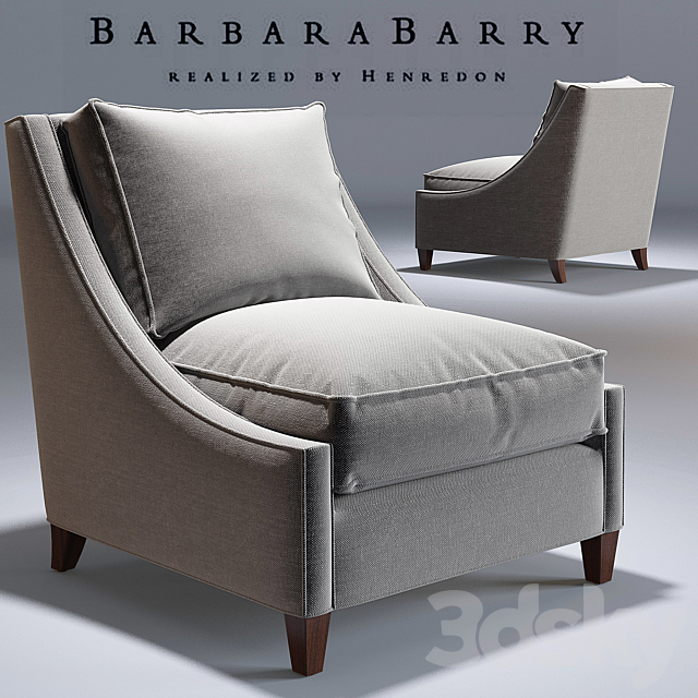 Barbara Barry _Curved Back Lounge Chair_No. 883-33 _Occasional Chair 3DSMax File - thumbnail 1