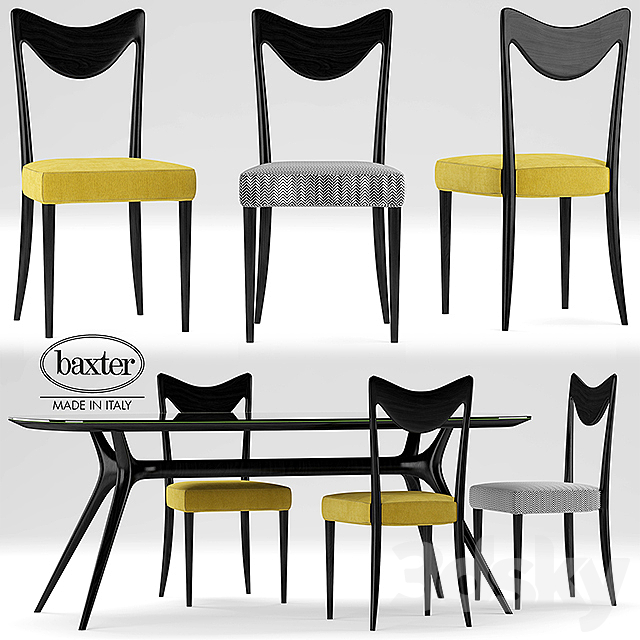 Table and chairs Baxter ODETTE 3DSMax File - thumbnail 1