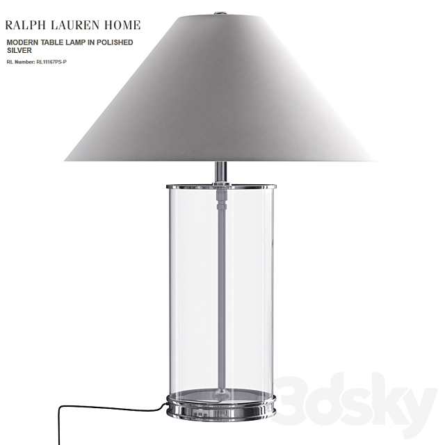 Ralph Lauren MODERN TABLE LAMP IN POLISHED SILVER 3DSMax File - thumbnail 1