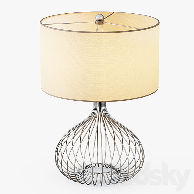 Nickel Wire Table Lamp 3d
