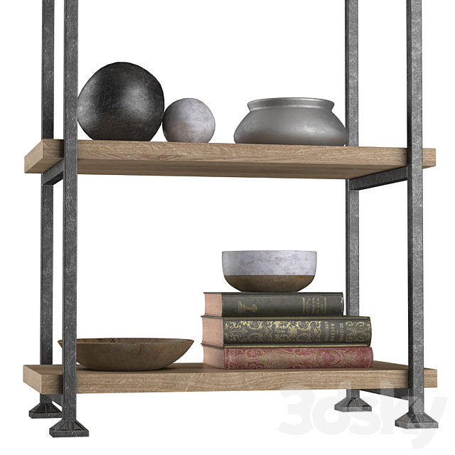 RETRO OAK RACK 3d