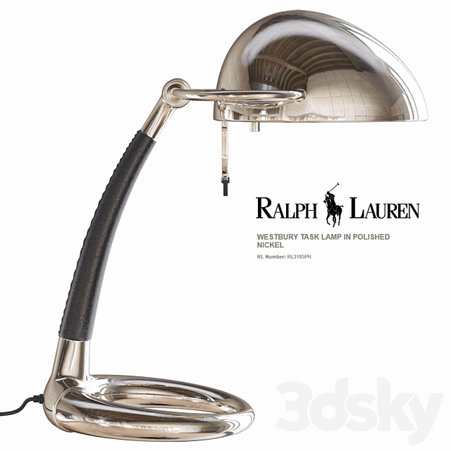 Ralph Lauren WESTBURY TASK LAMP IN POLISHED NICKEL RL3185PN 3DSMax File - thumbnail 1