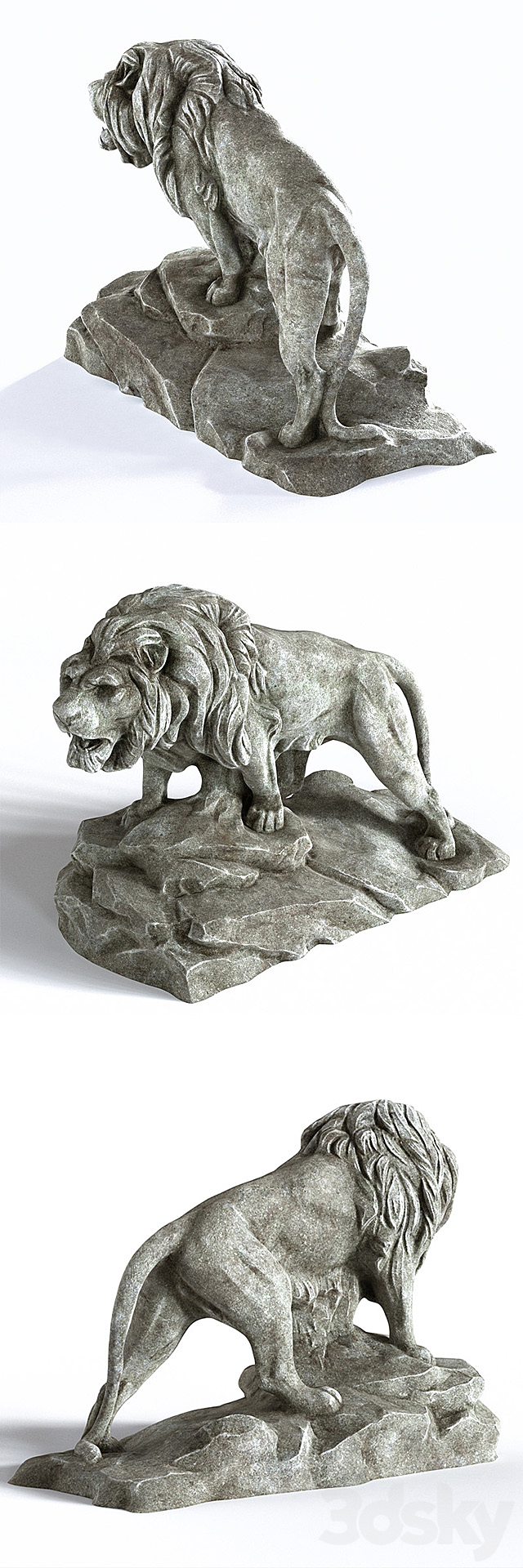 Sculpture of a lion 3d