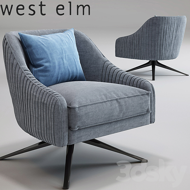 Roar Rabbit Swivel Chair_Imported_West Elm_Lichen 3DSMax File - thumbnail 1