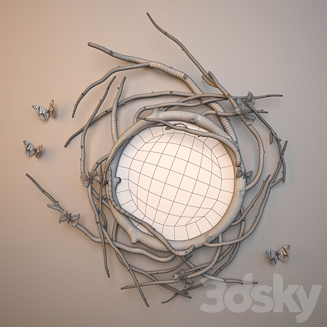Aram Michael Butterfly Ginkgo Mirror 3d