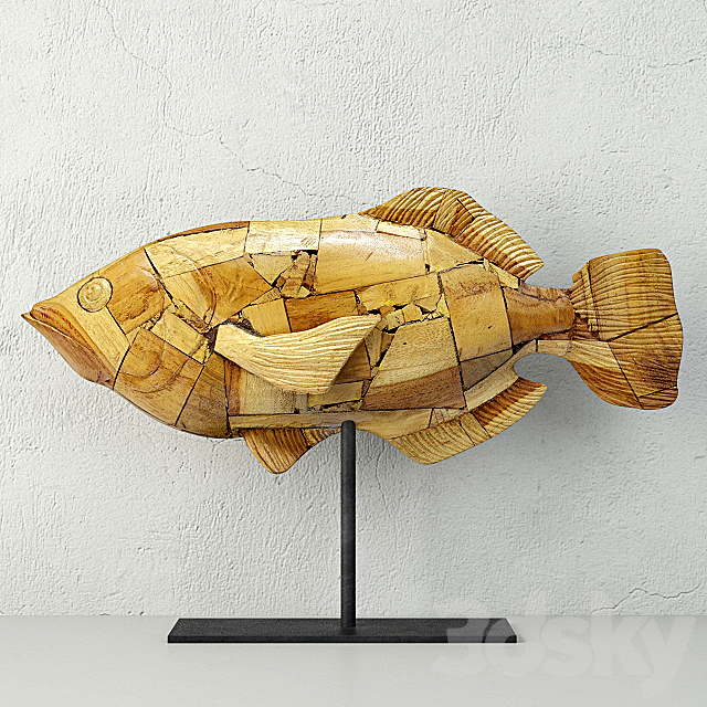 Driftwood Mosaic Fish _ Palecek 3DSMax File - thumbnail 1